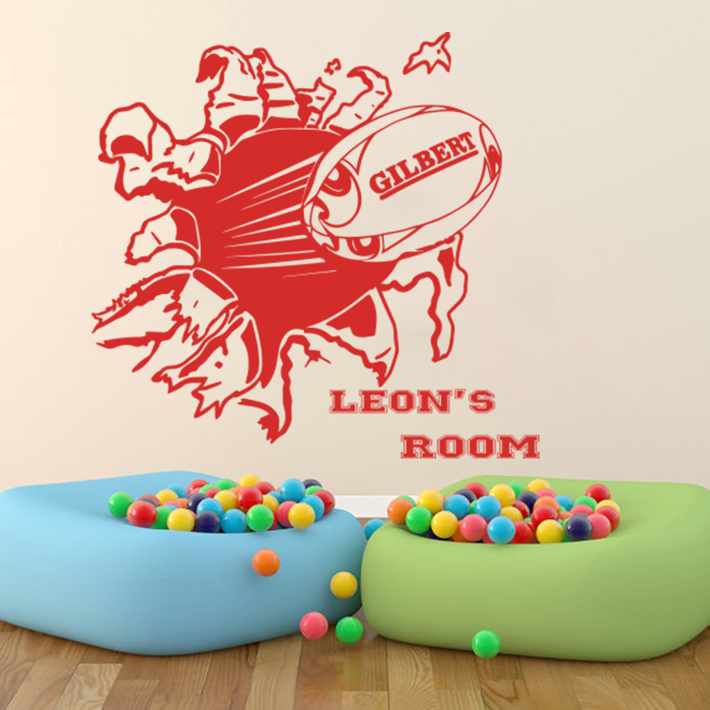 Personalized Nama Rugby Stiker - Rugby Training Ball ulasan dan harga